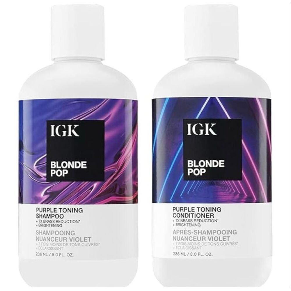 IGK - NWT "Blonde Pop" Purple Toning Shampoo & Conditioner/236 ml (8 fl oz) Each